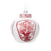 Red Trellis Flat Top Jar Ornament