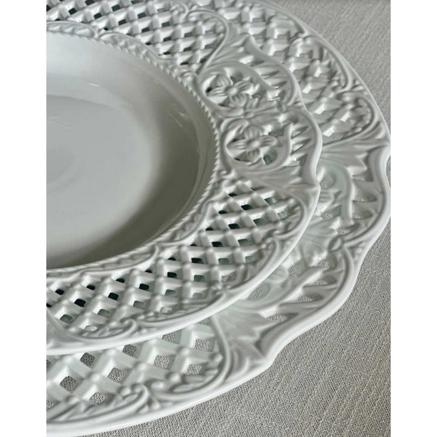 White Pierced Floral Dinnerware