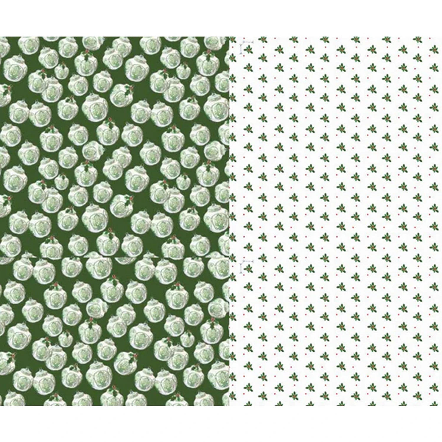 Reversible Moss Green Ginger Jar Swiss Dot Gift Wrap