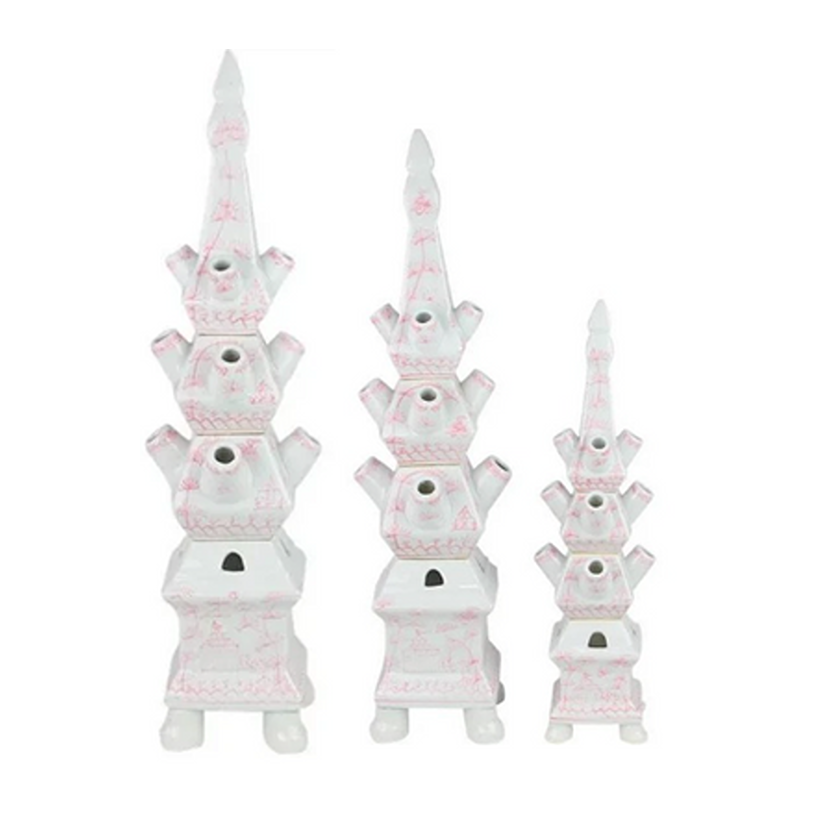 Pale Pink Village Scene Tulipiere