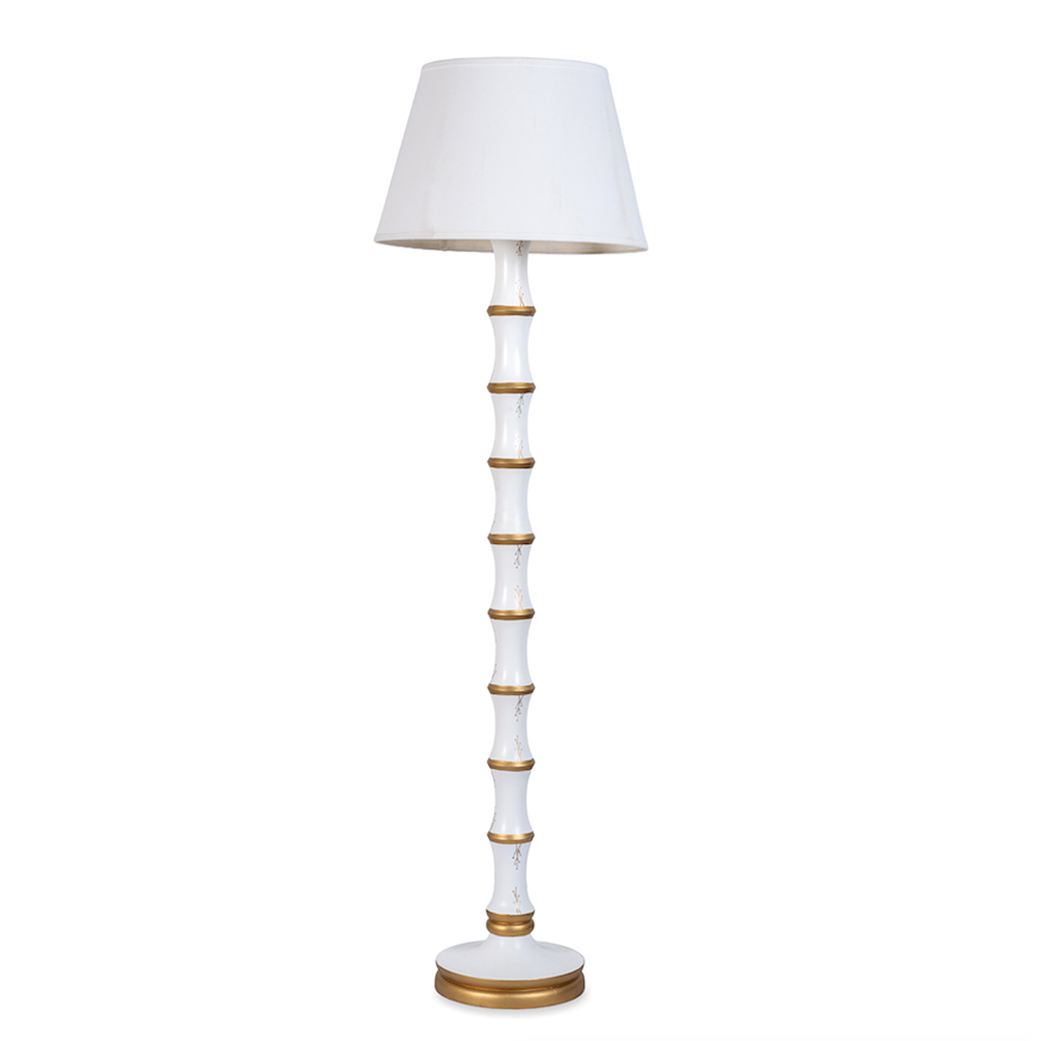 Ivory & Gold Bamboo Floor Lamp (sold without lampshade)