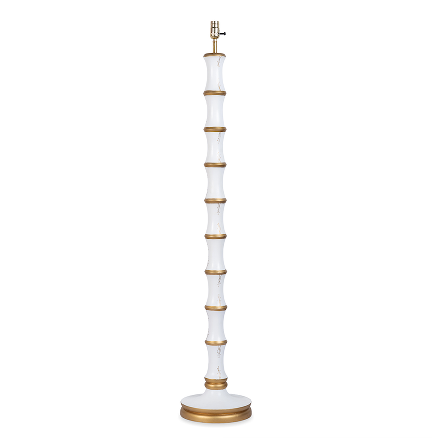 Ivory & Gold Bamboo Floor Lamp (sold without lampshade)