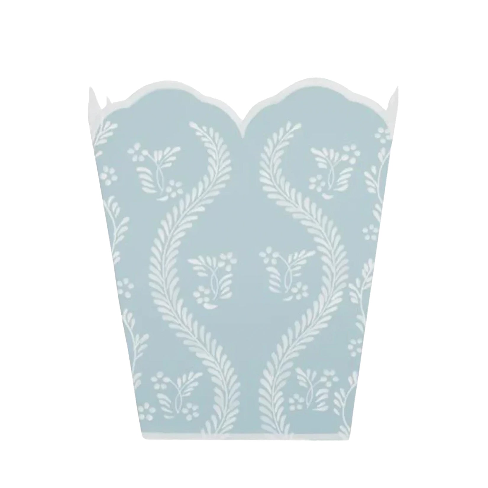 Sky Blue Square Trellis Wastepaper Basket & Tissue Holder