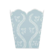 Sky Blue Square Trellis Wastepaper Basket & Tissue Holder