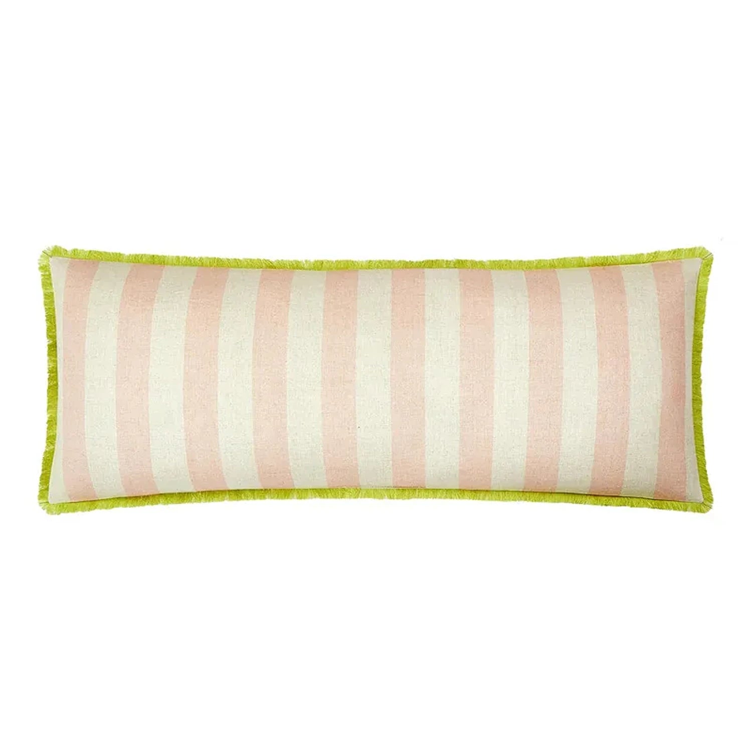 Queenie Palm Cabana Strip Fringe Pillow