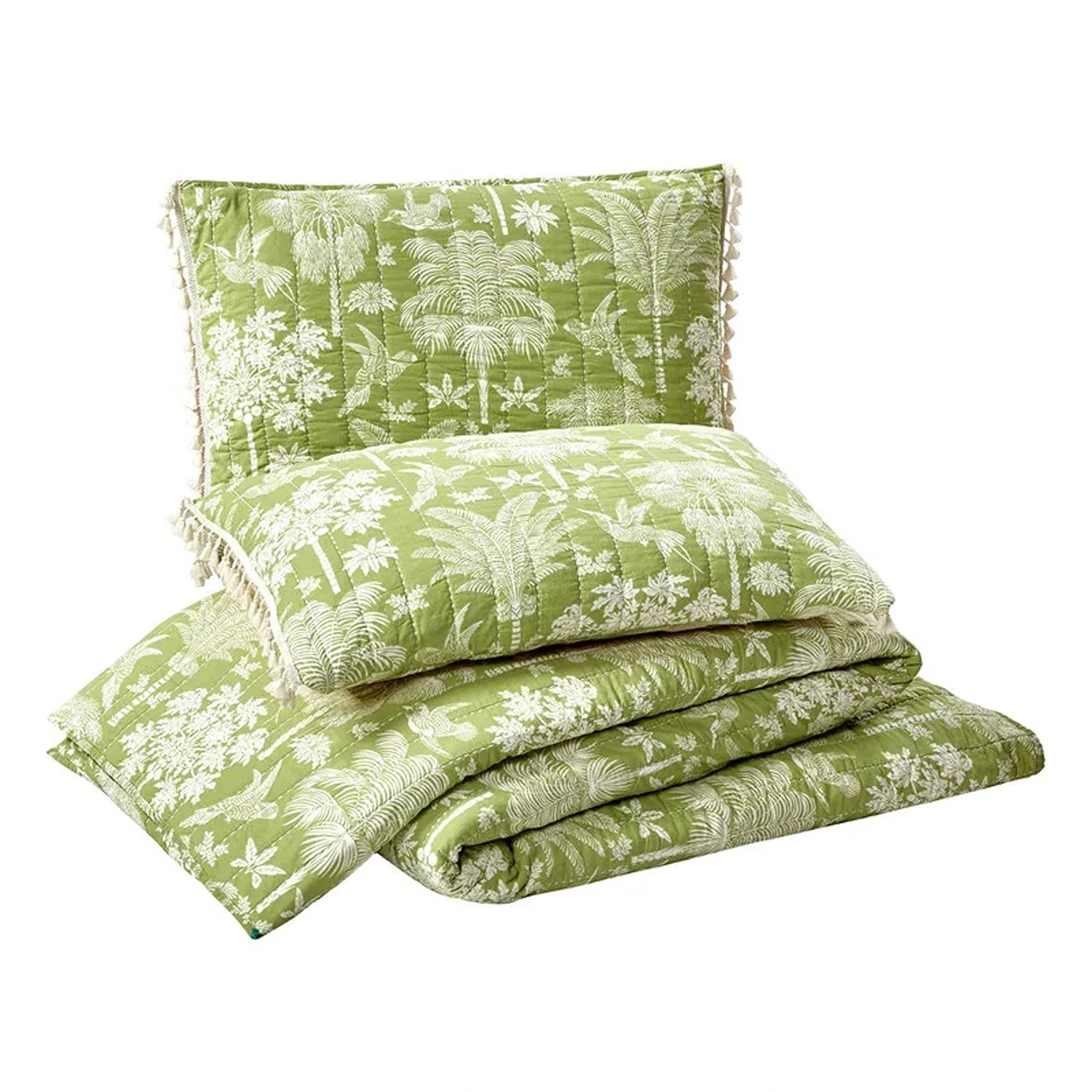 Queenie Royal Palm Quilt Set