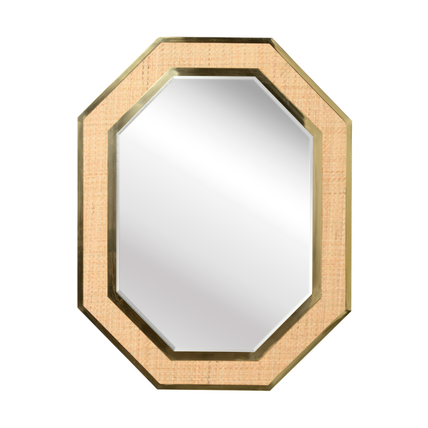 Dunbar Brass And Cane Mirror