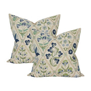 Susani Trellis Blue and Green - Set of 2