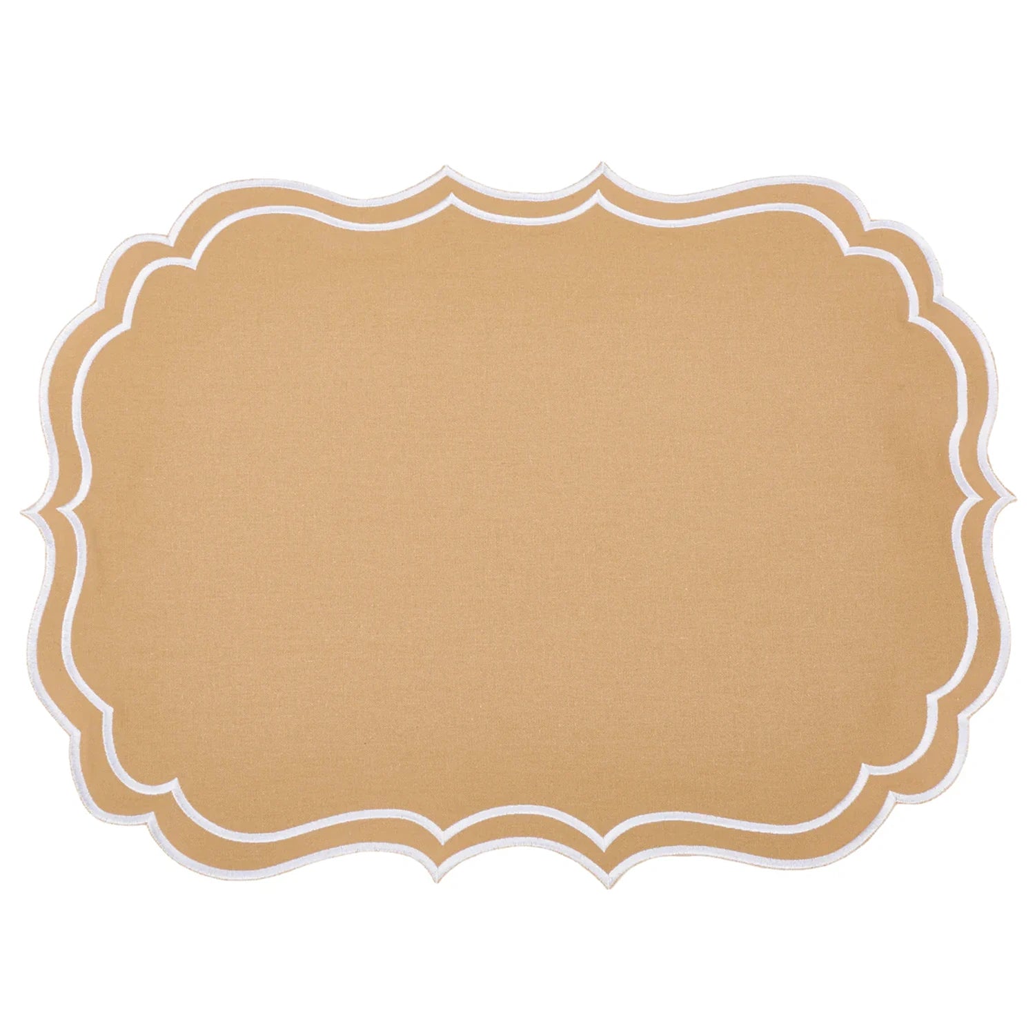 Newport Tan & White Placemat & Napkin
