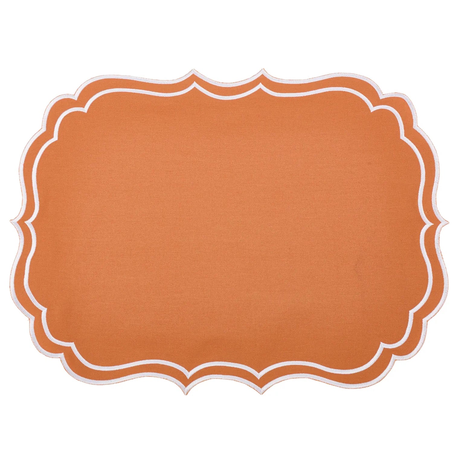 Newport Orange & White Placemat & Napkin