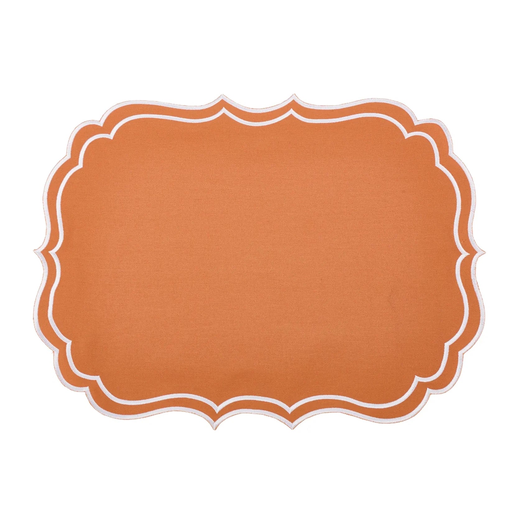 Newport Orange & White Placemat & Napkin