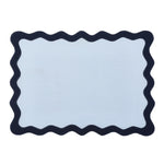 Hampton Pale Blue & Navy Trim Placemat & Napkin