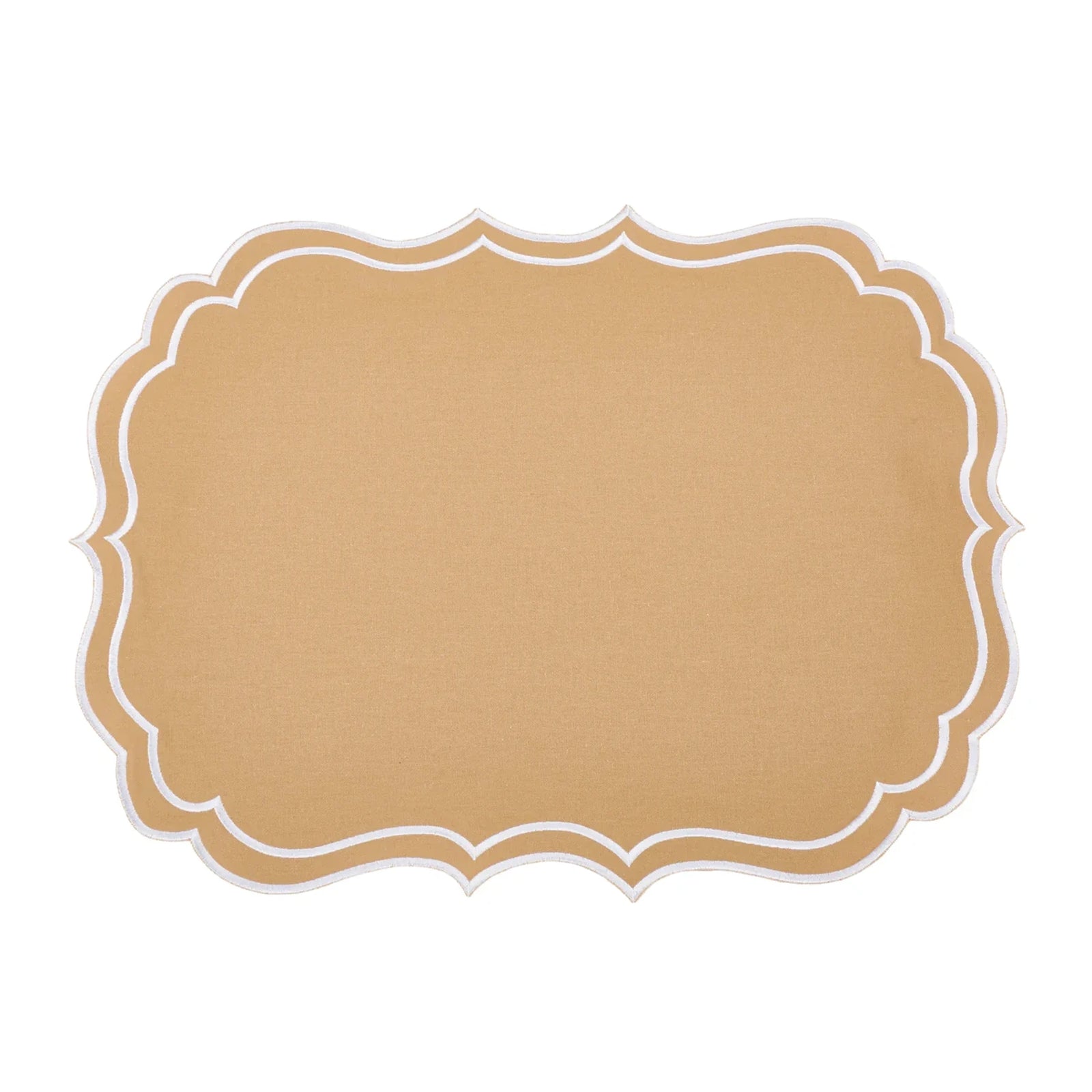 Newport Tan & White Placemat & Napkin