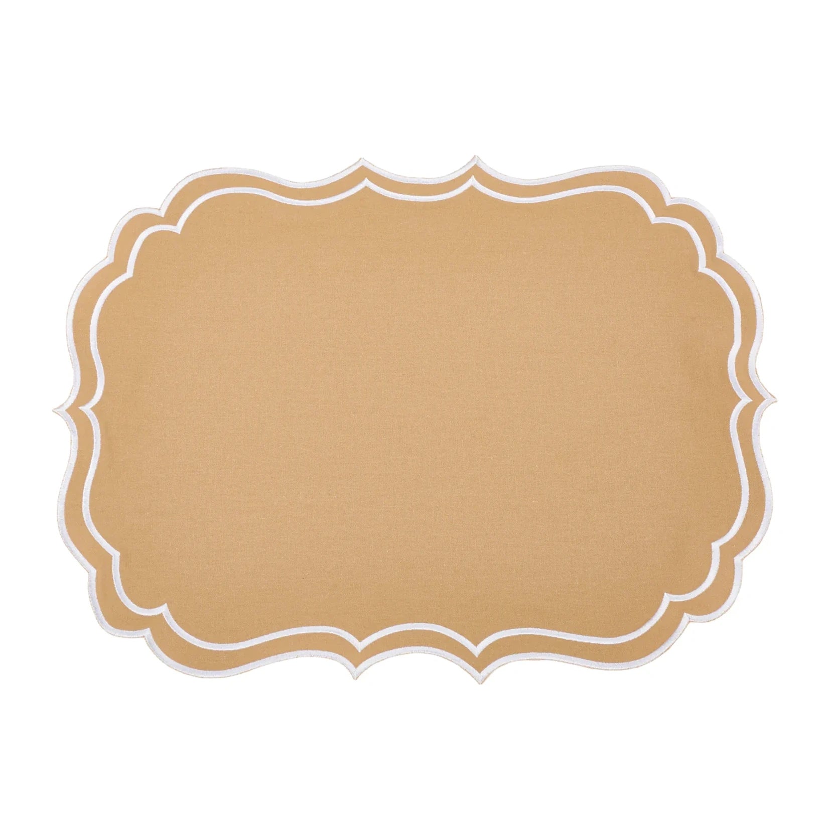Newport Tan & White Placemat & Napkin