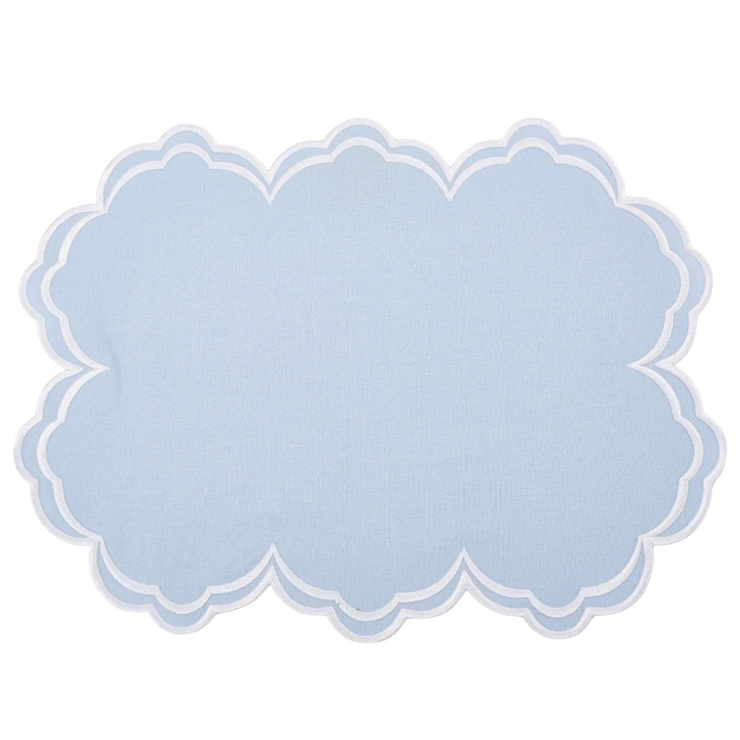 Savannah Pale Blue & White Placemat & Napkin