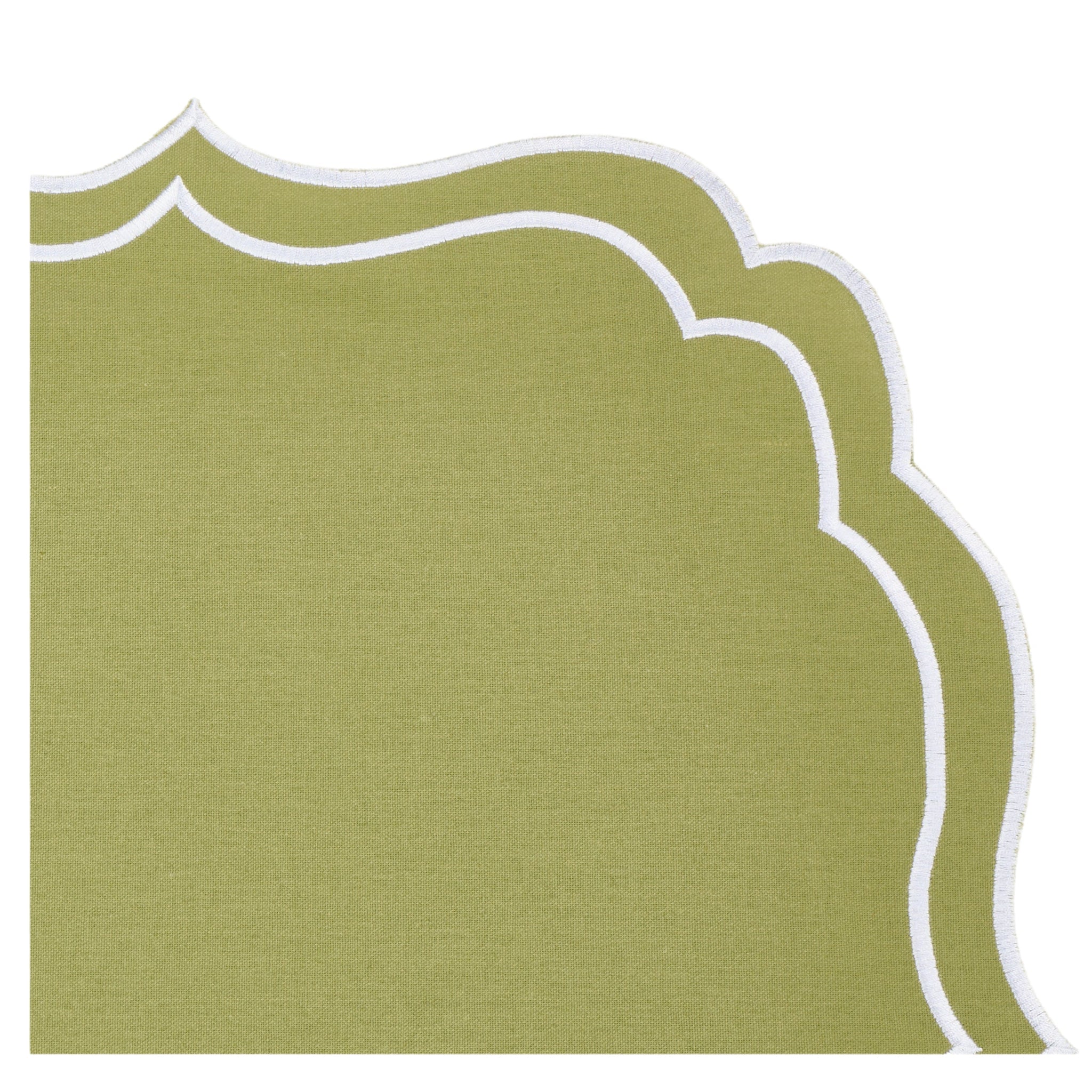 Newport Green & White Placemat & Napkin