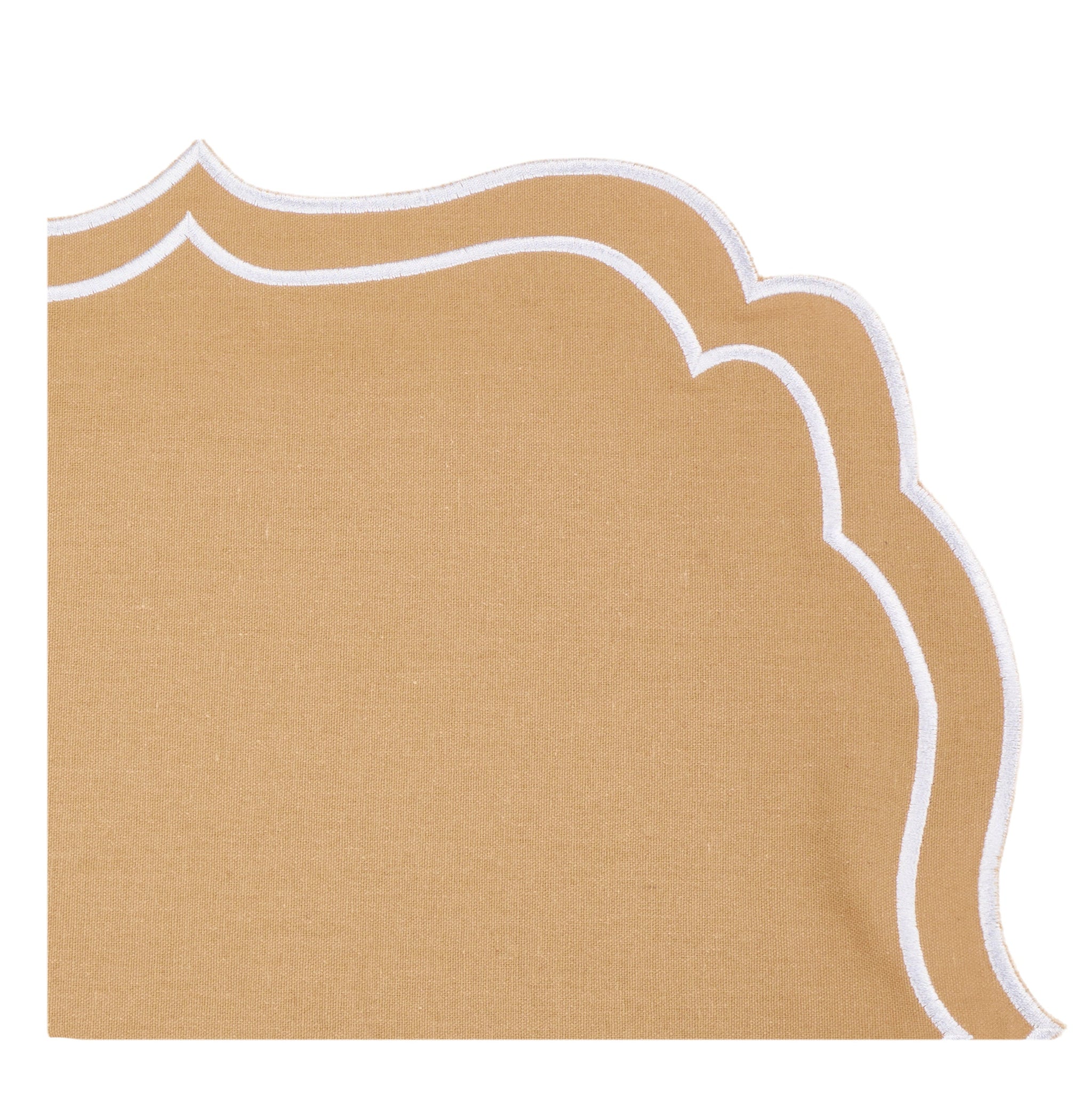 Newport Tan & White Placemat & Napkin