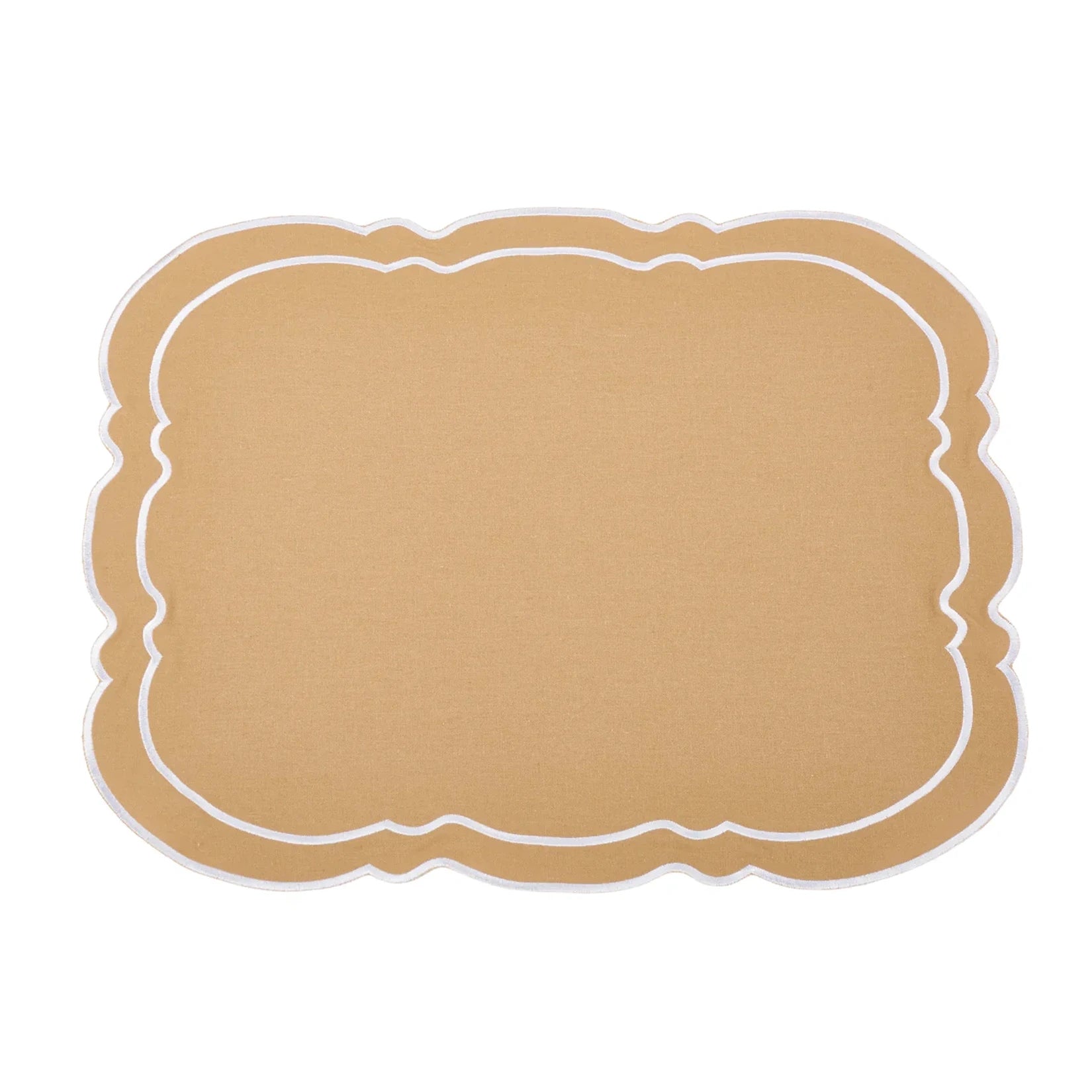 Charleston Tan & White Placemat & Napkin