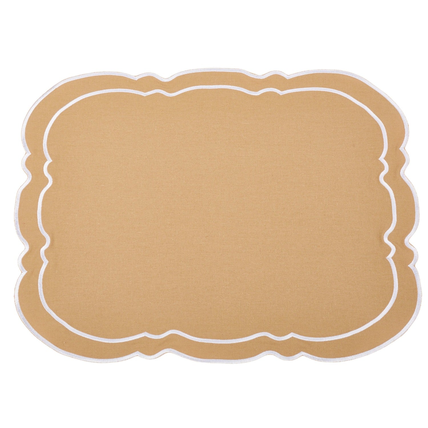 Charleston Tan & White Placemat & Napkin