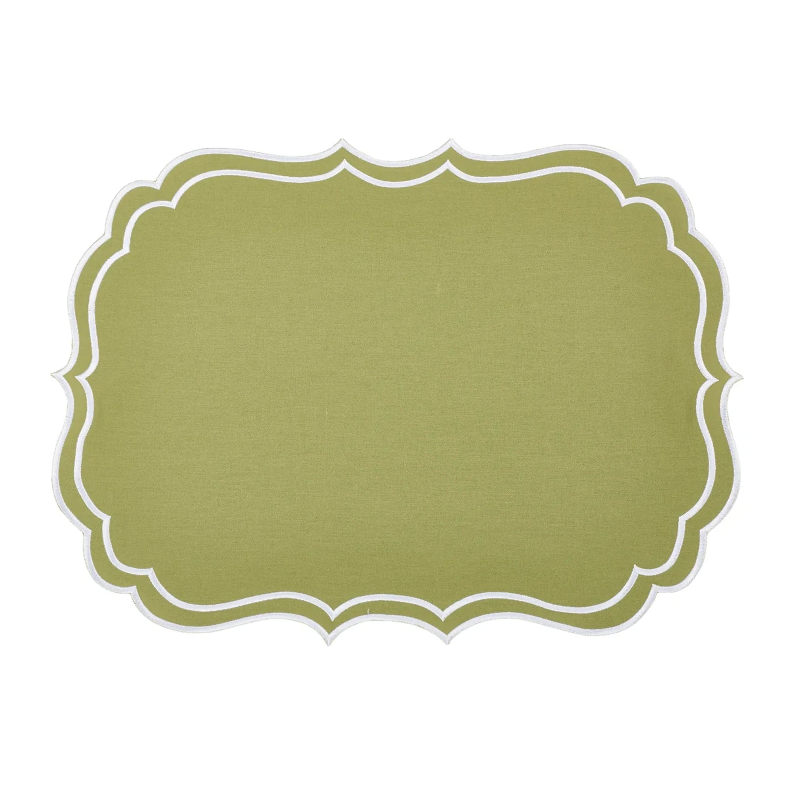 Newport Green & White Placemat & Napkin