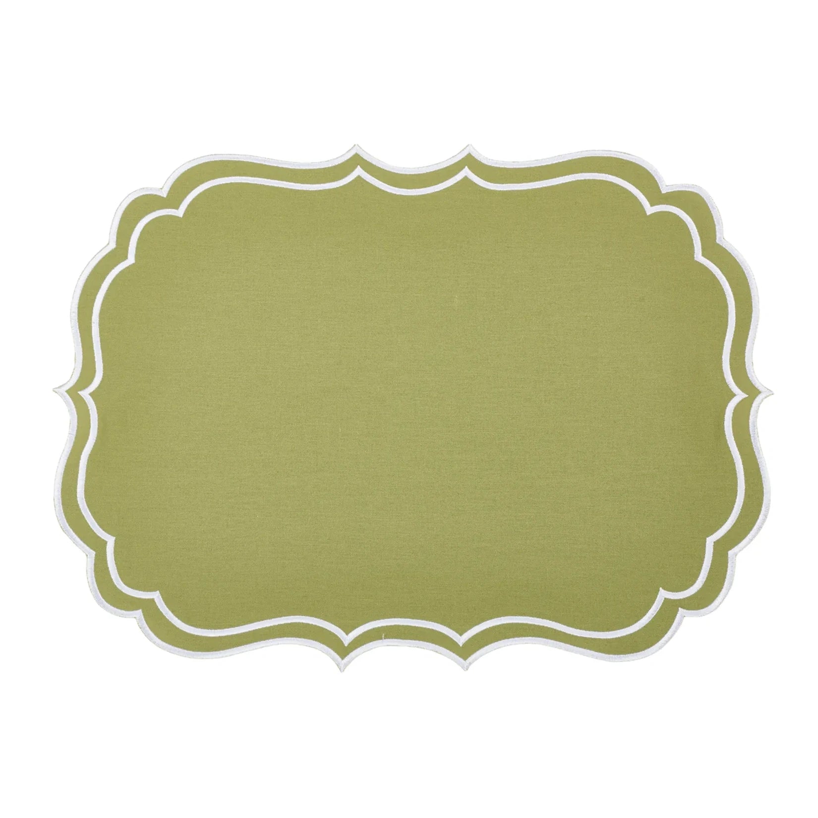 Newport Green & White Placemat & Napkin