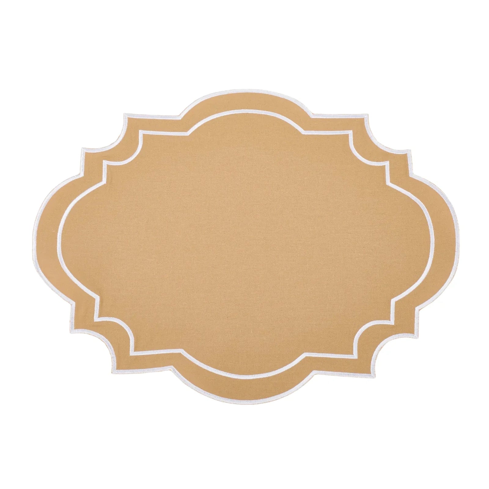 Nantucket Tan & White Placemat & Napkin