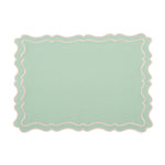 Raleigh Mint Green & Soft Gold Trim Placemat & Napkin