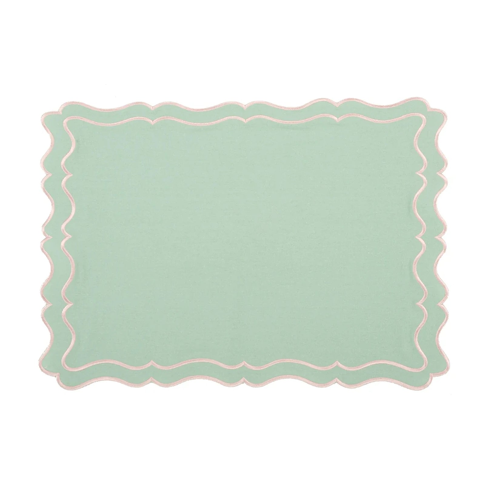 Raleigh Mint Green & Soft Gold Trim Placemat & Napkin