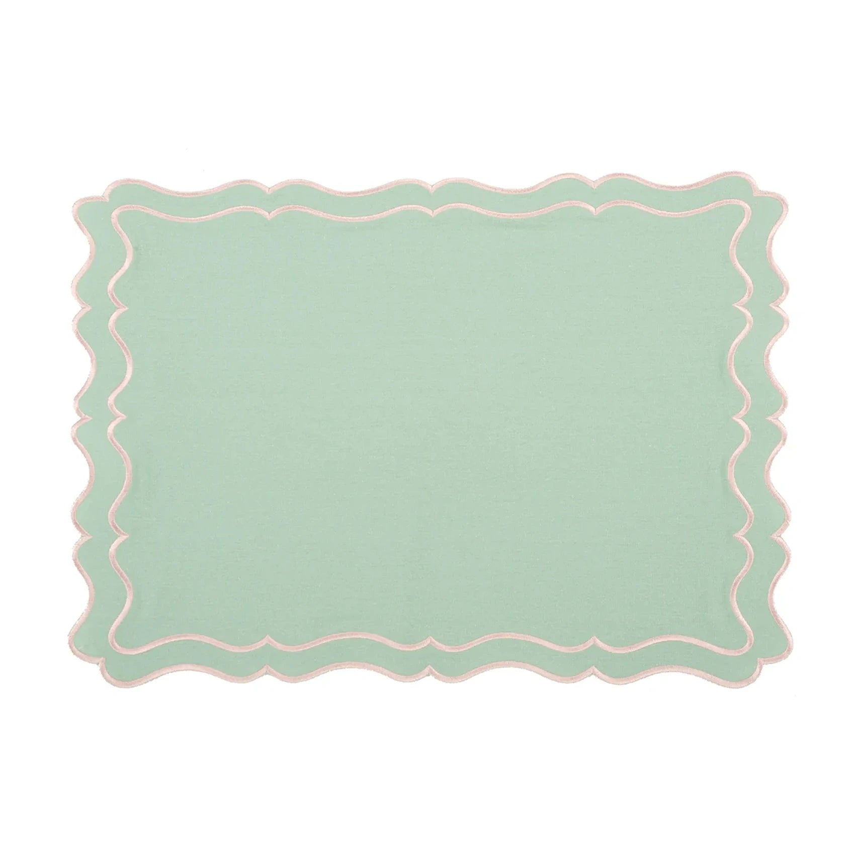 Raleigh Mint Green & Soft Gold Trim Placemat & Napkin