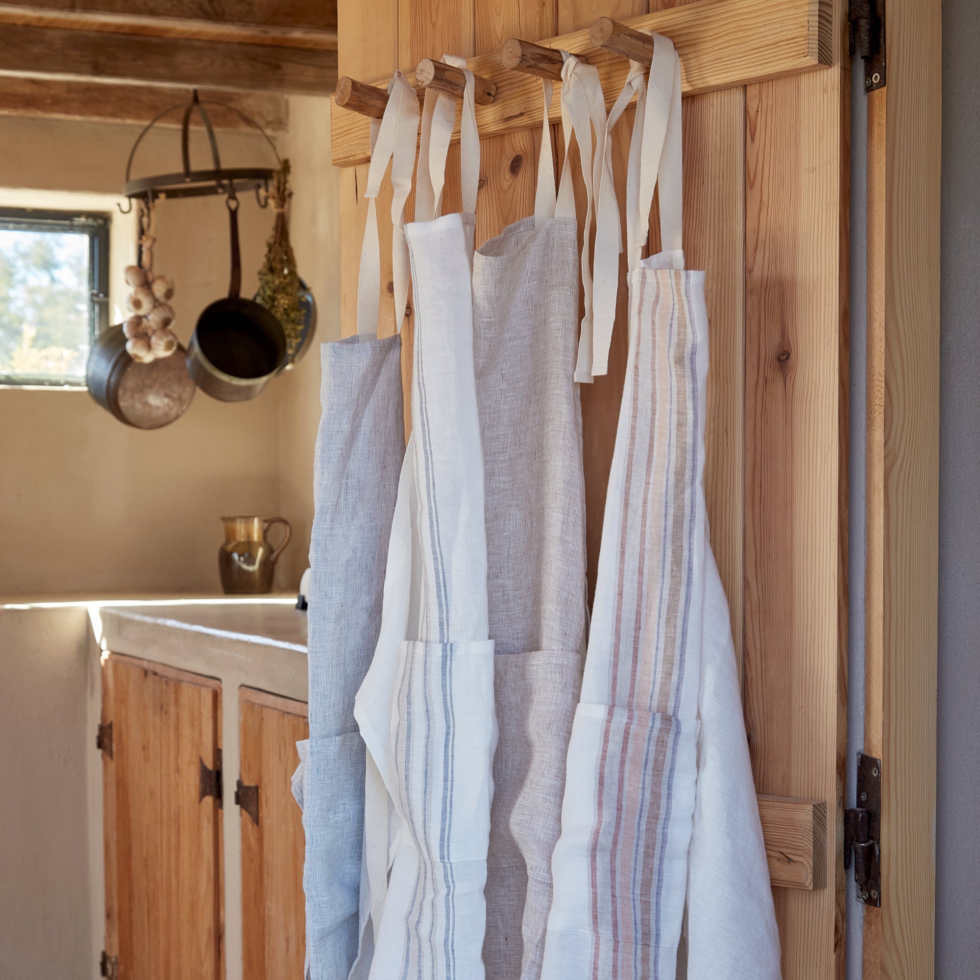 Kitchen Apron 100% Linen Carmela by Casafina Set of 2