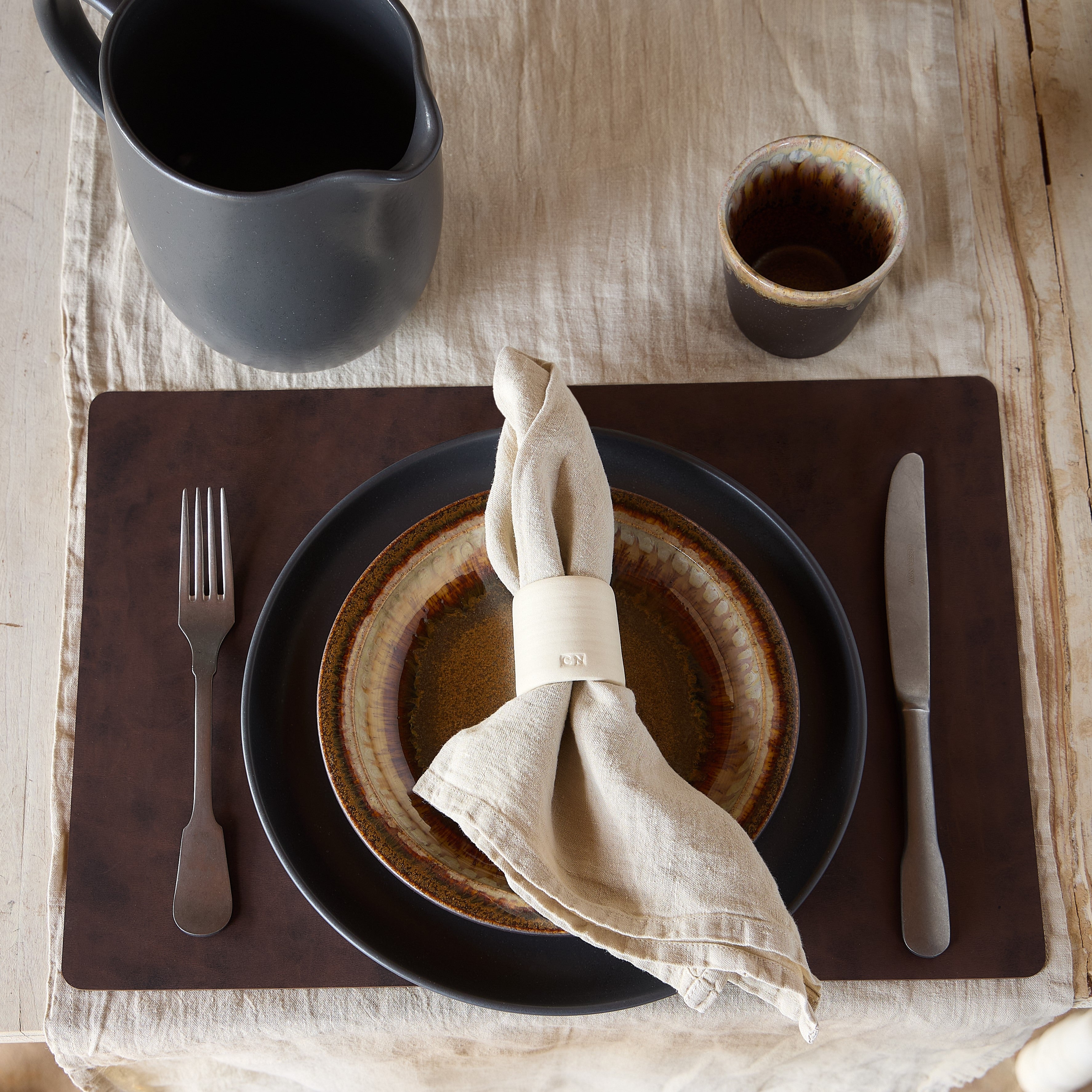 Rectangular Placemat Sela Set of 6 - Brown