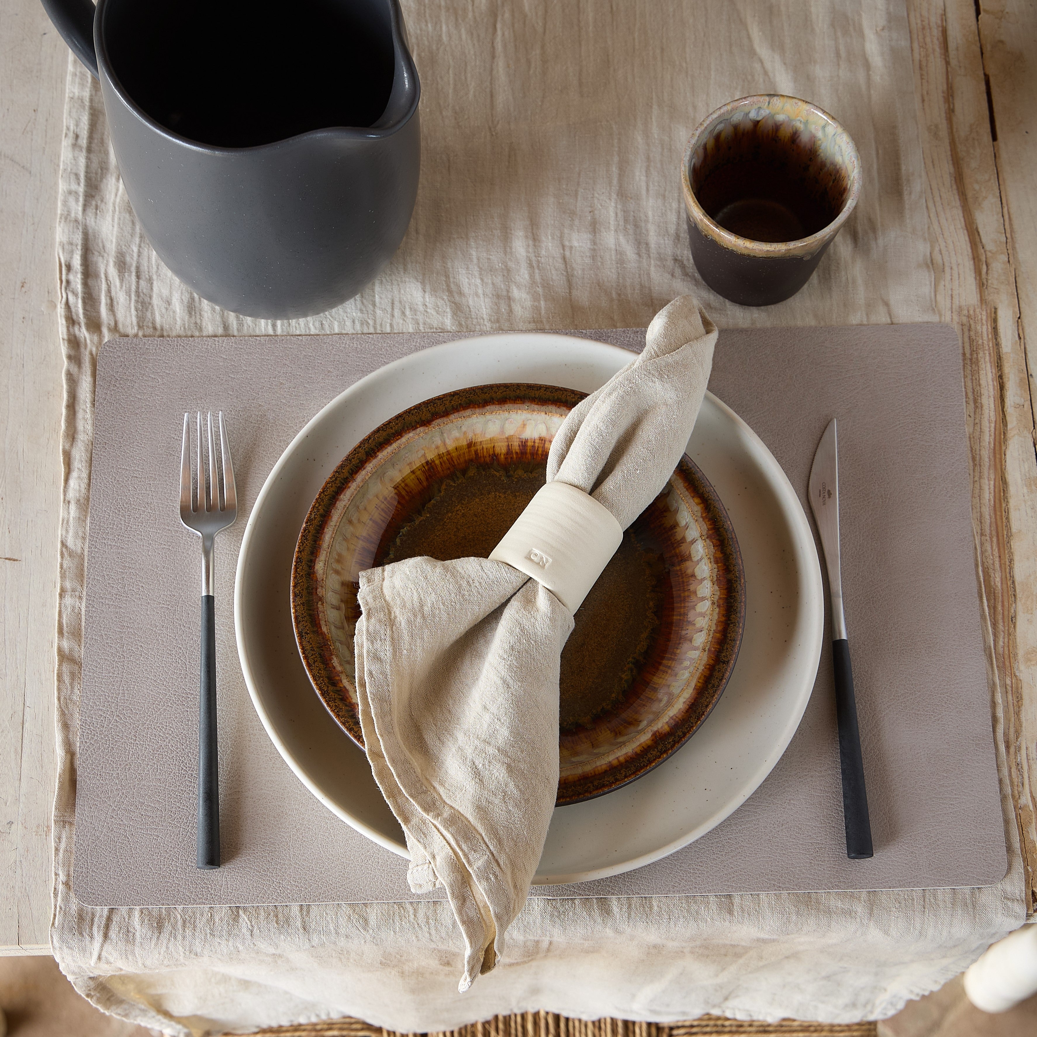 Rectangular Placemat Sela Set of 6 - Light Grey