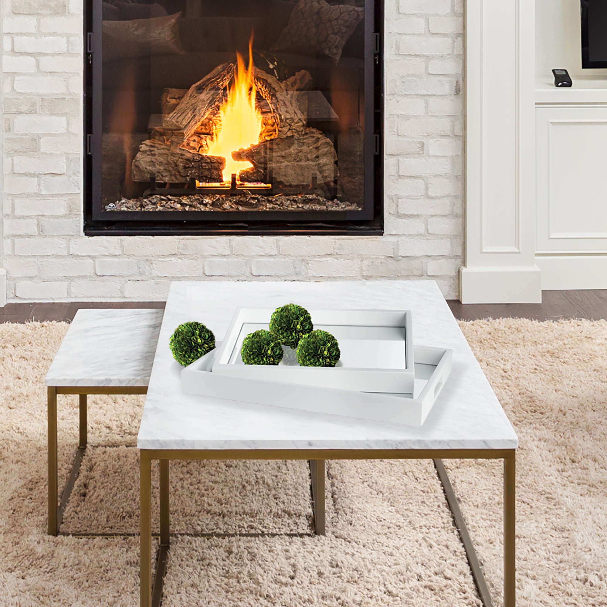 Felix Mirrored Trays, Set of 2