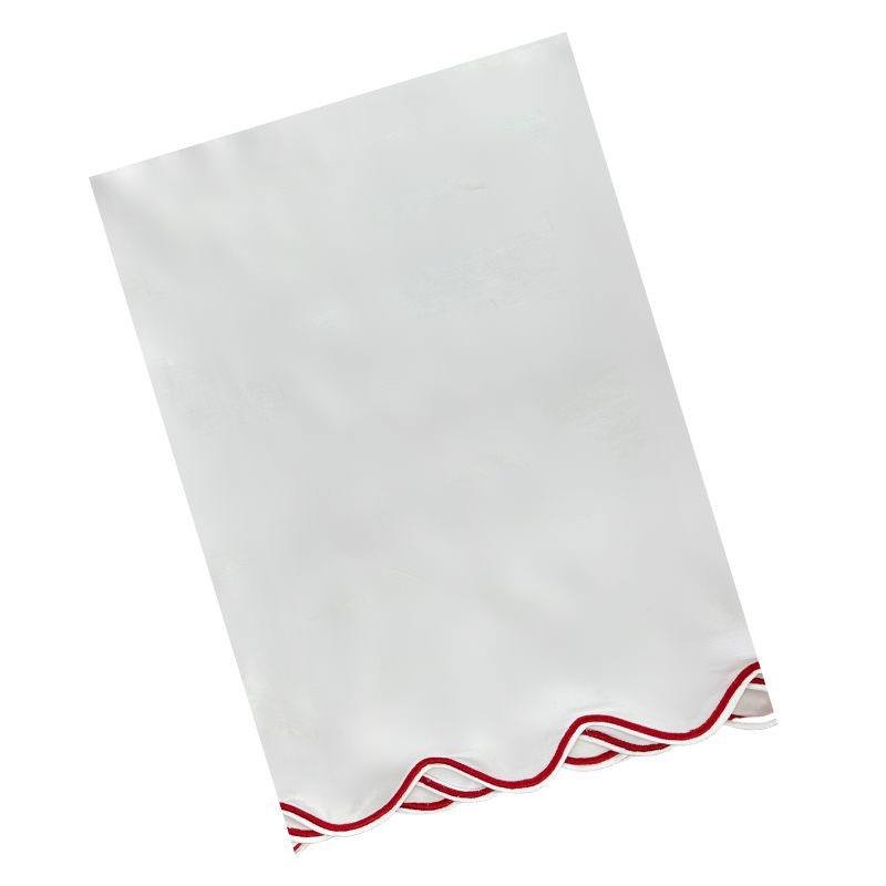 The Classic Tablecloth - White with Red Embroidery