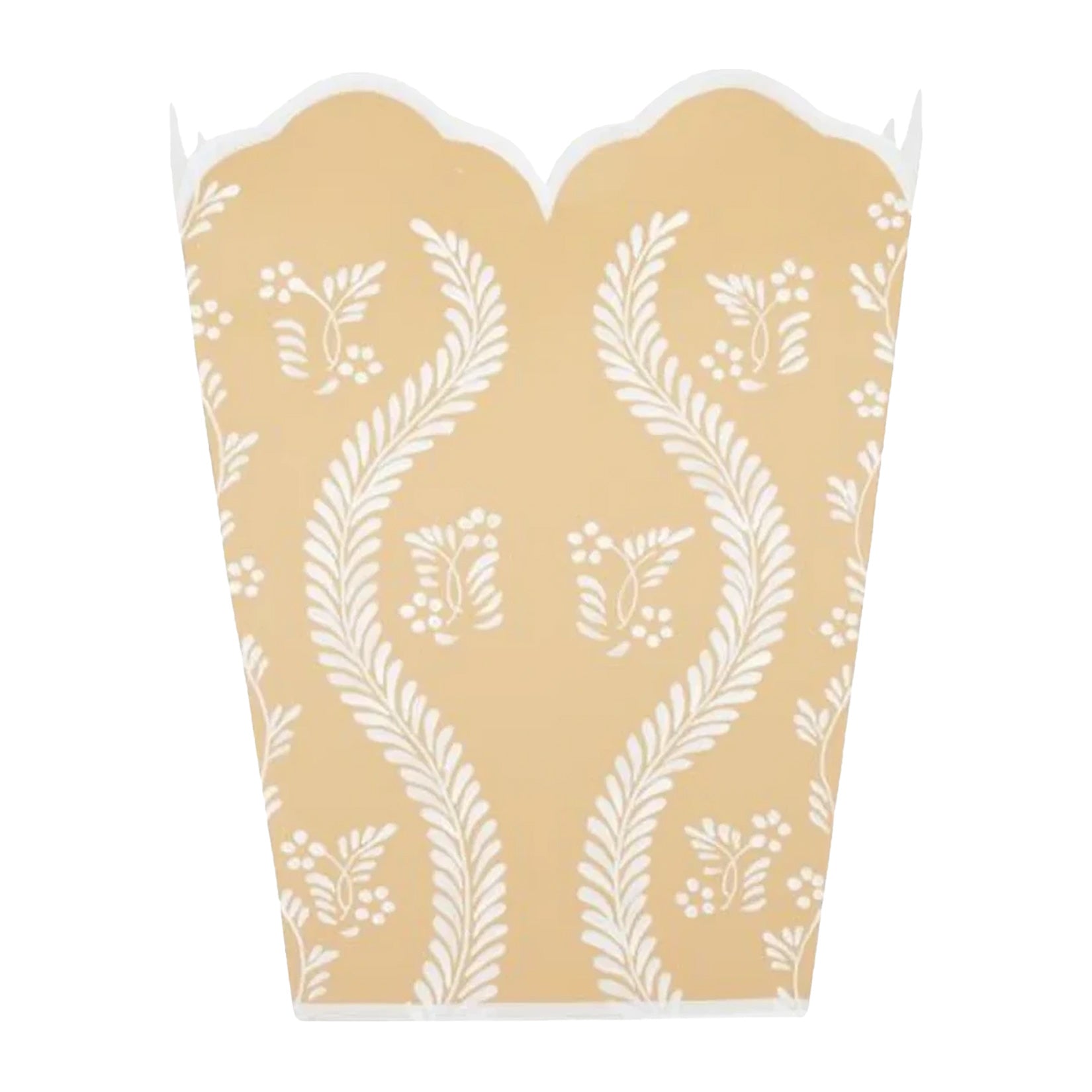 Tan Square Trellis Wastepaper Basket & Tissue Holder