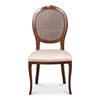 Oval Cane Back S/Chair, Walnut,Taupe Velvet - Set of 2