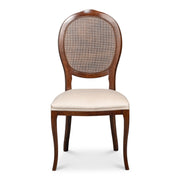 Oval Cane Back S/Chair, Walnut,Taupe Velvet
