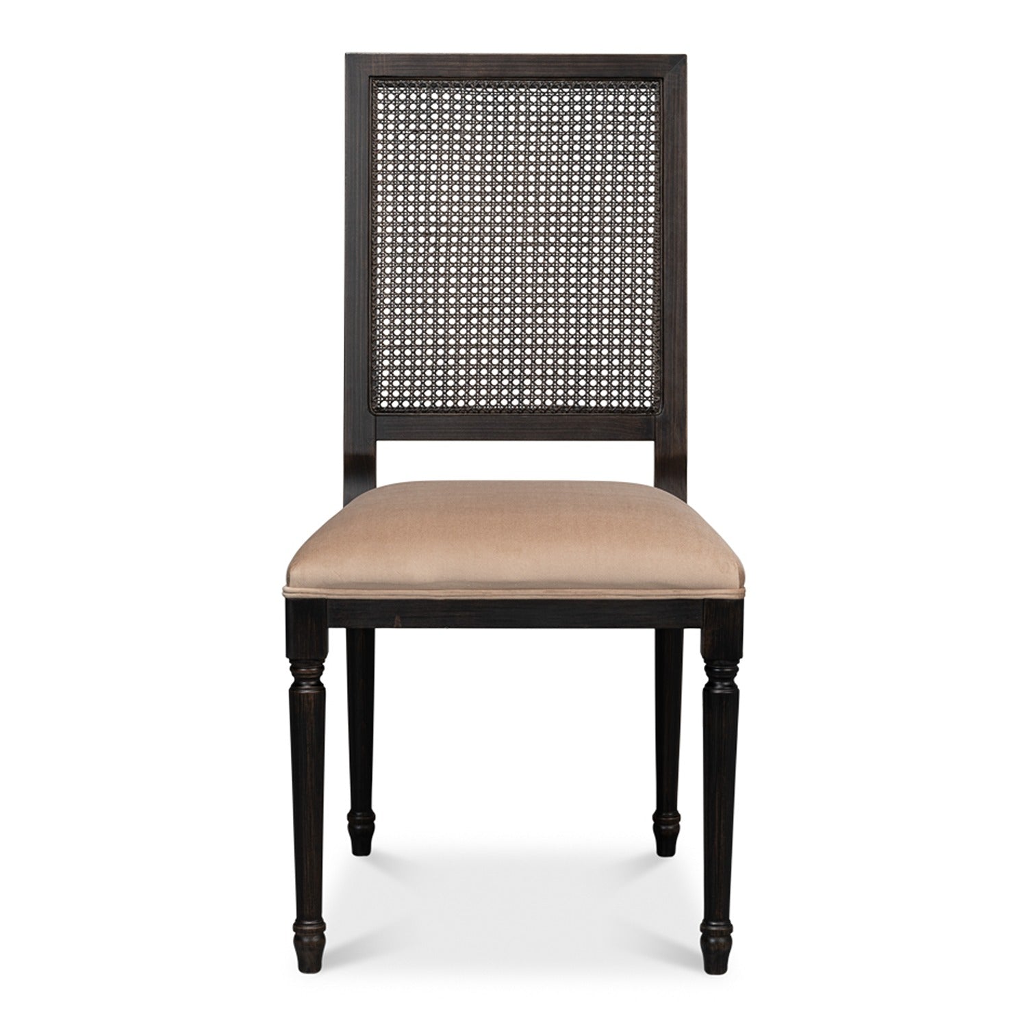 Cane Back Side Chair, Nero, Toffee - Set of 2
