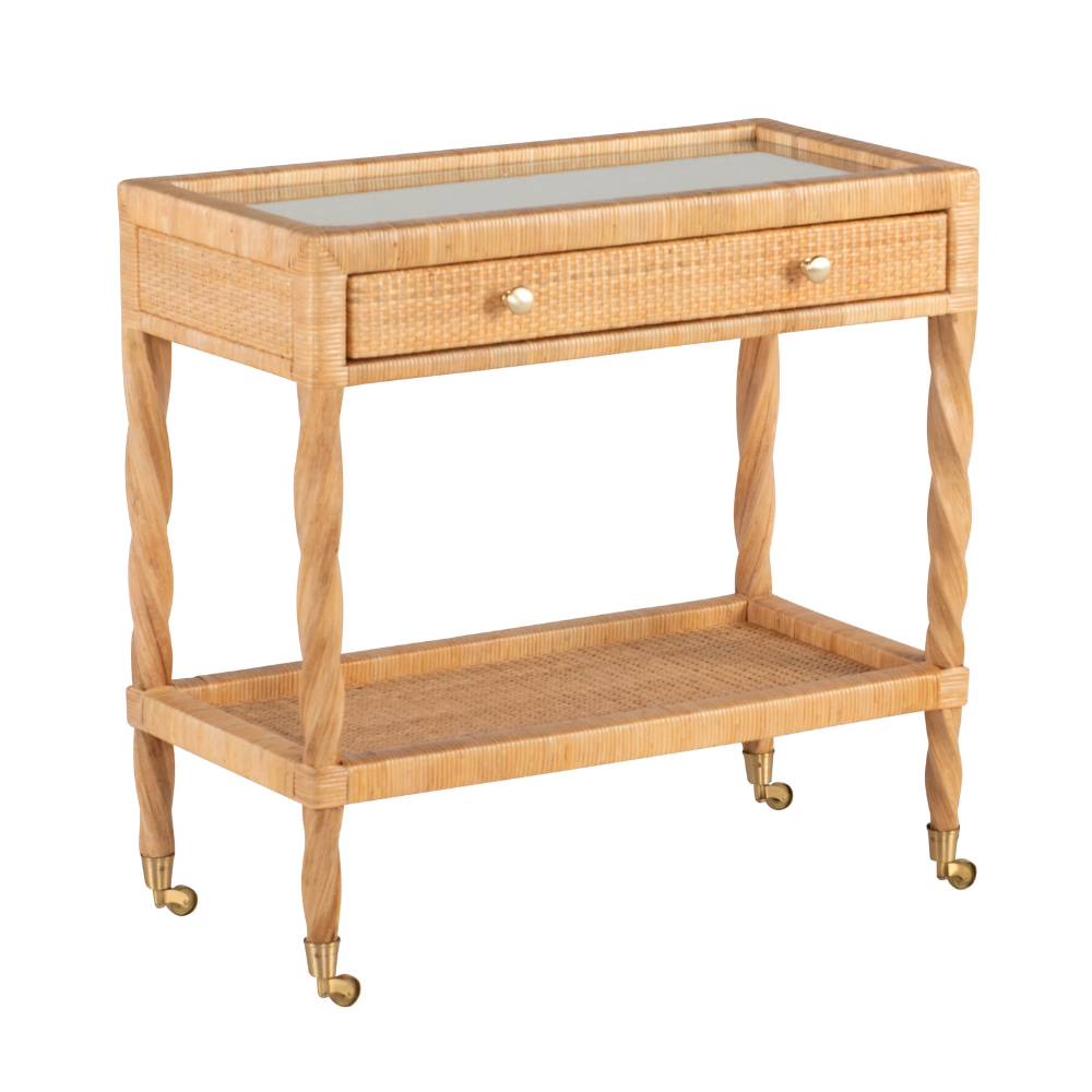Miller Bar Cart Glass Top