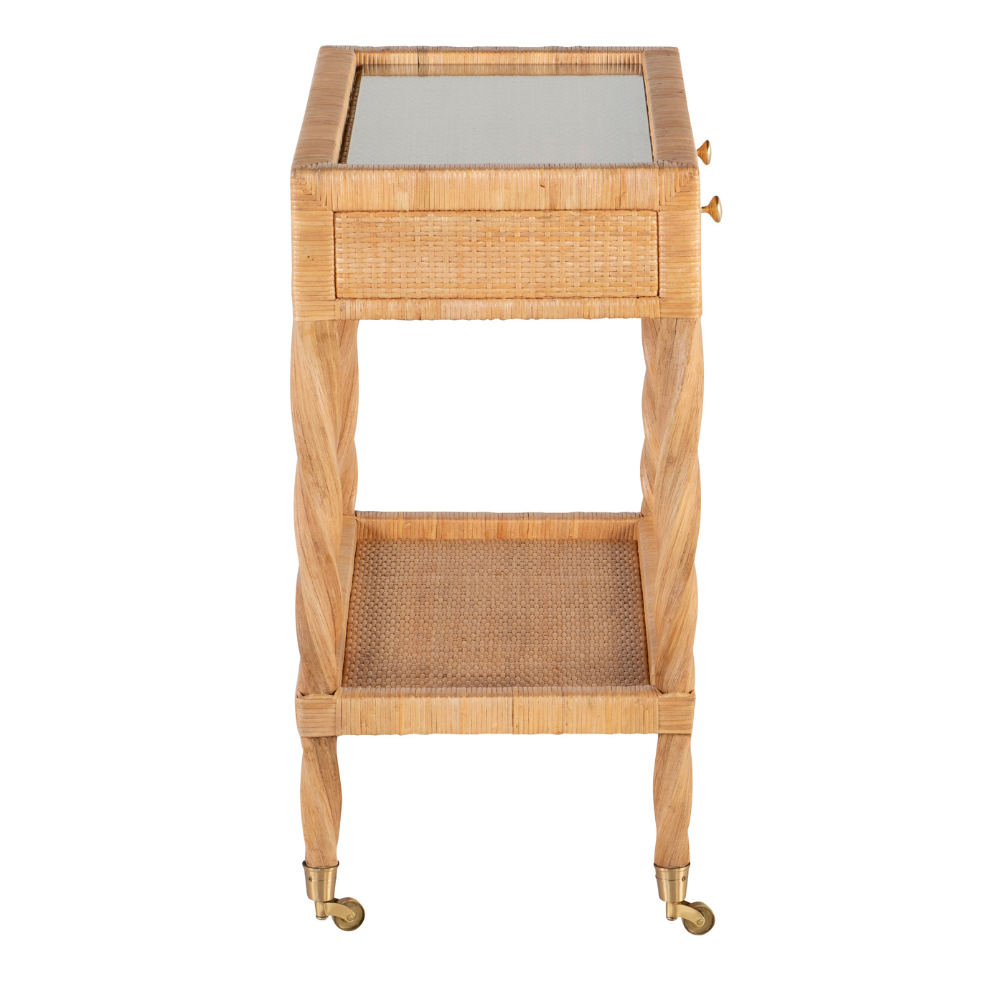Miller Bar Cart Glass Top