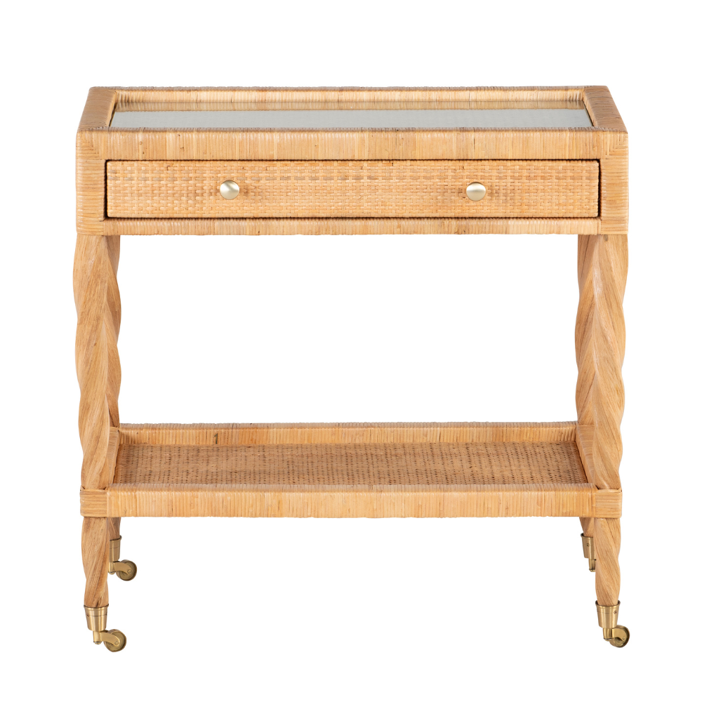 Miller Bar Cart Glass Top