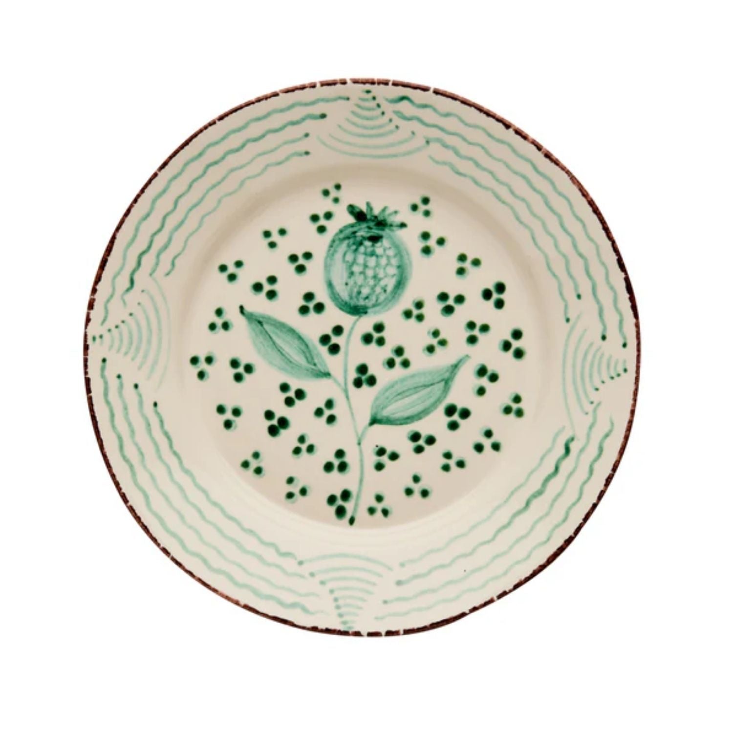 Casa Nuno Dinner Plate, Pomegranate/Waves, Set of 2