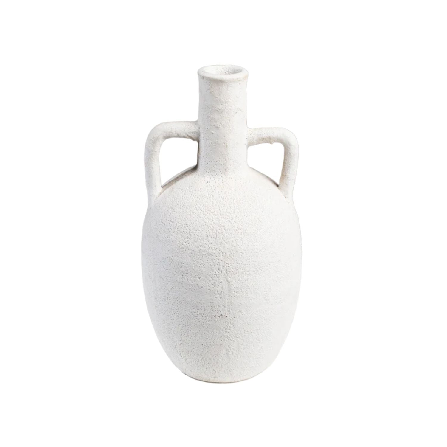 Santorini Two Handled Vase, Whitewashed