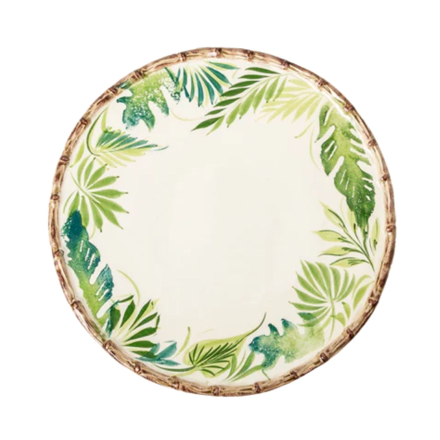 Compagnia Dinner Plate, Leaves w/ Bamboo, Set of 4