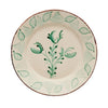 Casa Nuno Green and White Dinner Plate, 3 Flowers/Shells, Set of 2