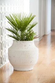POT CERAMIC W/ WHITE WASH FINISH