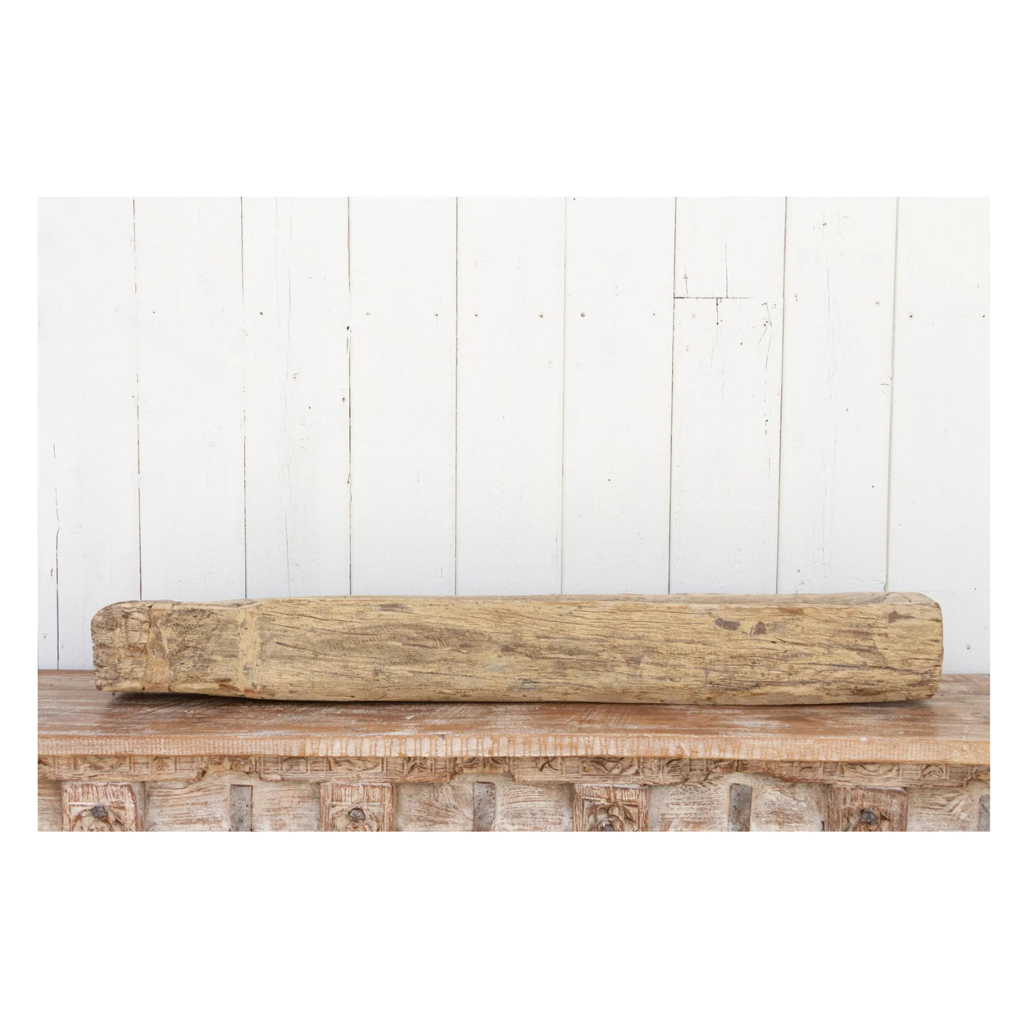 Rustic Teak Wood Log Planter