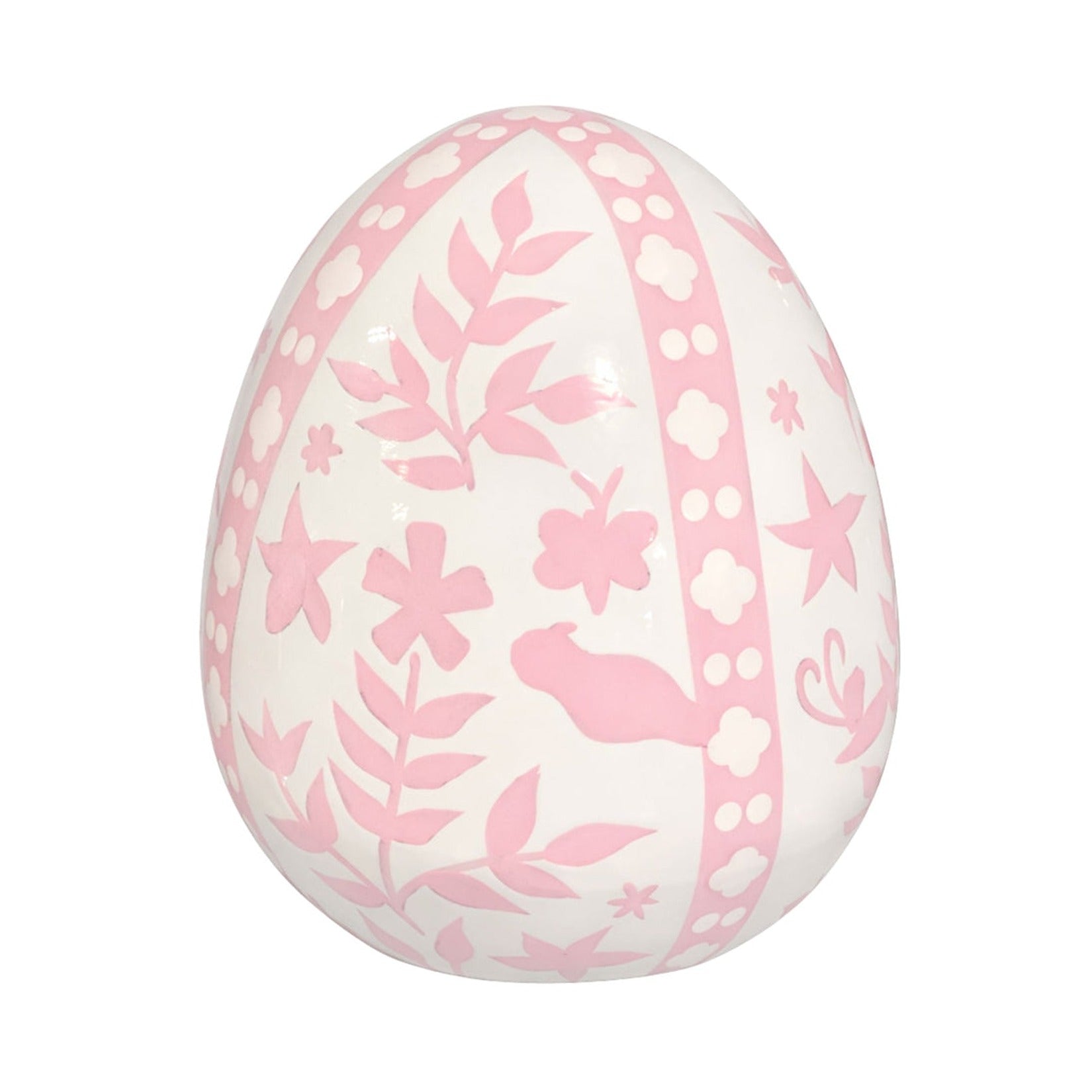 Pink & White Trellis Leaf Egg
