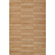 Erin Gates by Momeni Crescent Broken Stripe Natural-White Hand Woven Jute Area Rug