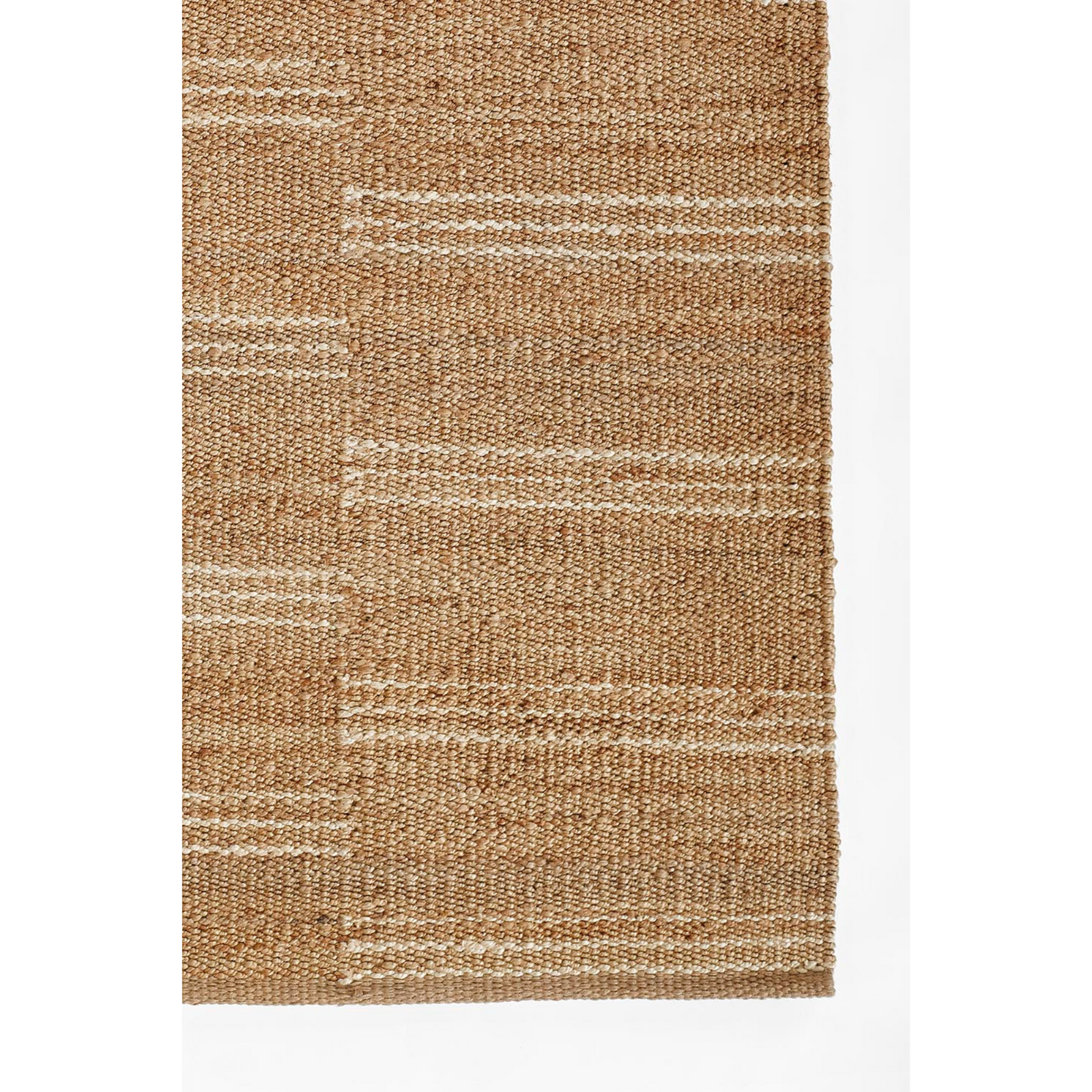 Erin Gates by Momeni Crescent Broken Stripe Natural-White Hand Woven Jute Area Rug